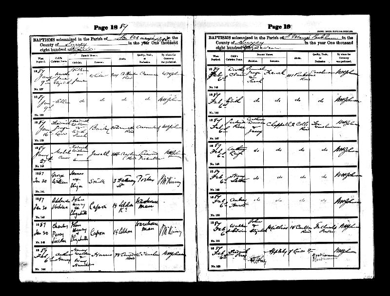 Capon (Adelaide Victoria) 1887 Baptism Record